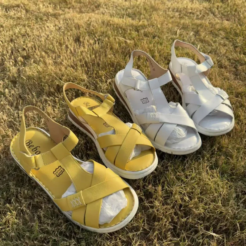 Women's Open-Toe Cross Design Summer Sandals Comfortable Soft Outdoor Fashion Trend Latest Edition