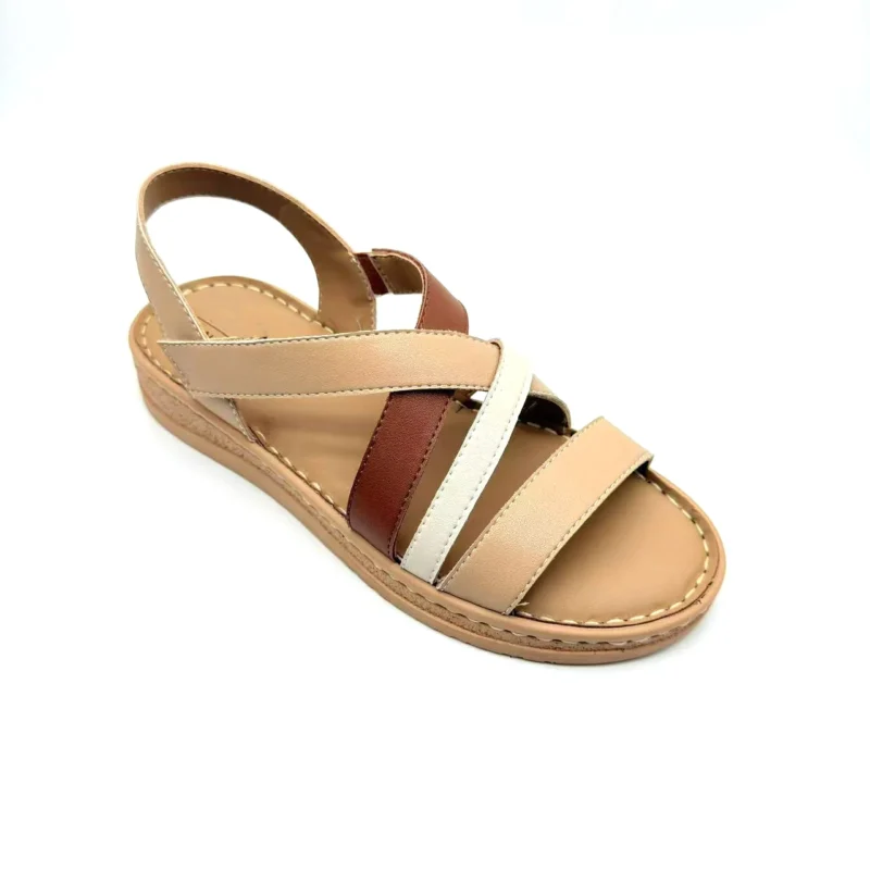 2026 Customizable Women's High Quality Color Blocking Sandals Breathable Soft Bottom Slip-On Closure for Summer