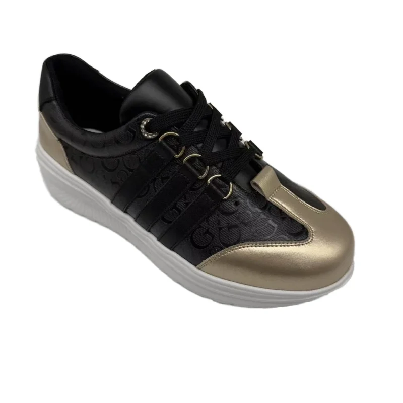 Women's Customizable Summer Casual Walking Shoes Latest Spring Floral Pattern Height Increasing Toe Comfortable Lace-Up Closure