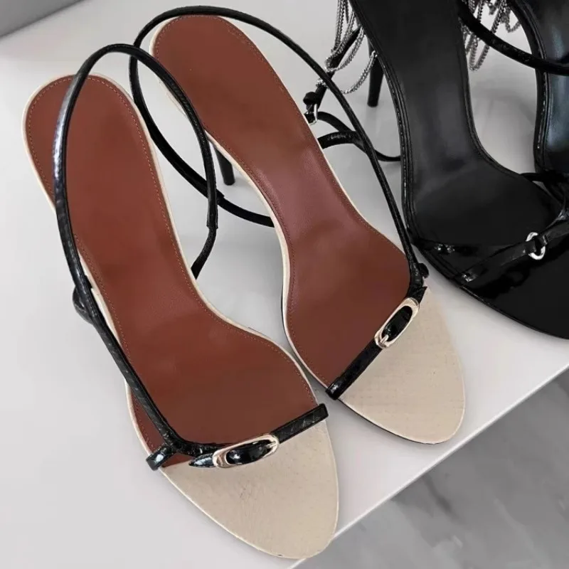 2025 Summer Collection Elegant Strappy High Heel Sandals for Women Open Toe Height Increasing Sexy Trendy Color Palette