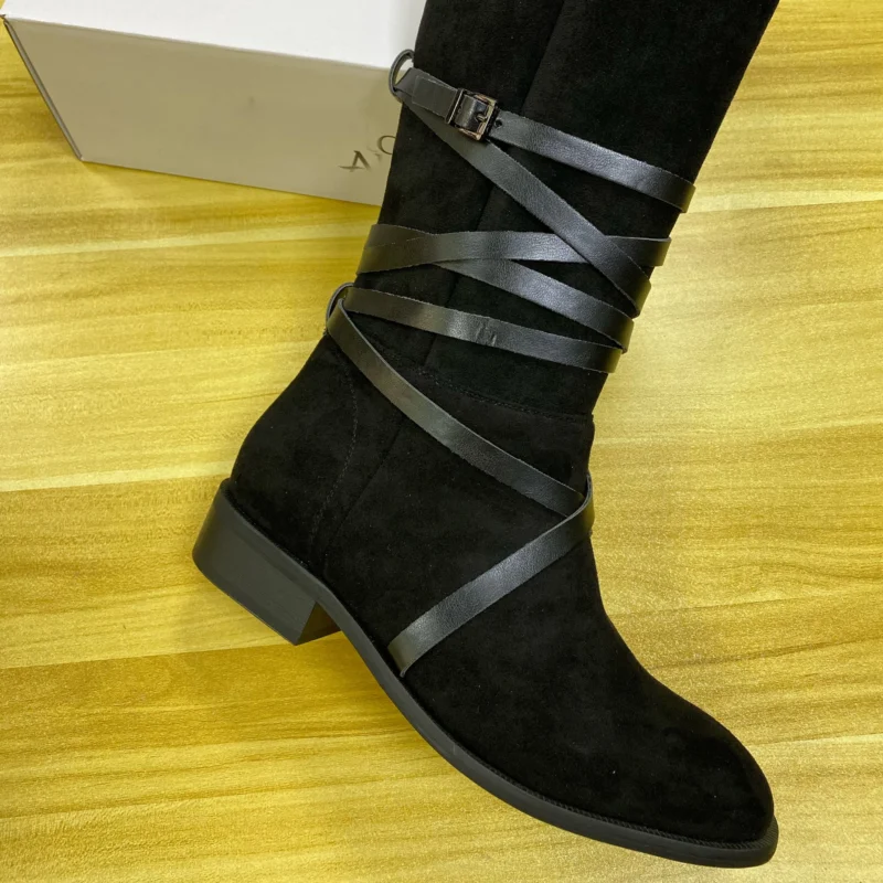 Customized Fashion Mid-Calf Snow Boots Warm Winter Comfortable Leather Boots for Women