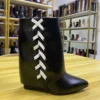 Luxurious Women's Waterproof Anti-Slip Leather Boots Lace-Up Closure Odorless Closed Toe Design for Autumn