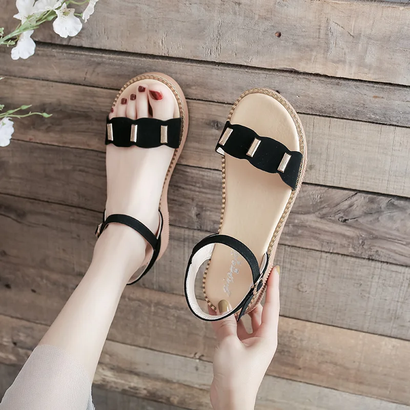 Fashionable Comfortable Open Toe Strap Sandals for Women Summer Outdoor Flat Sandals with Breathable Feature - Image 4
