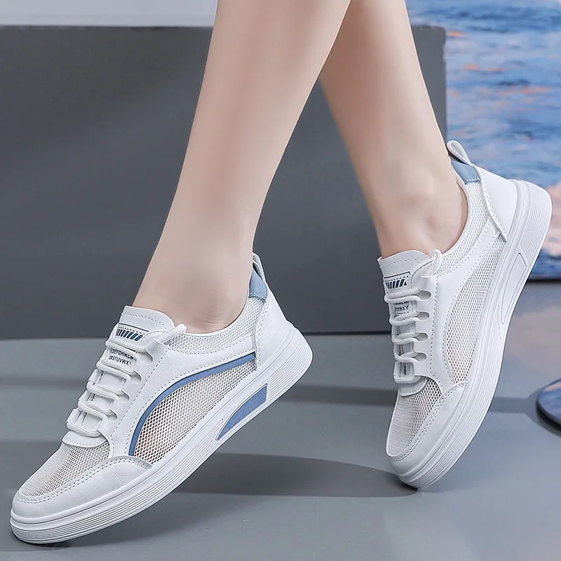 Summer Mesh Light Weight Outdoor Casual Shoes Anti Slip and Wear-Resistant Single Shoe Soft Sole Versatile White