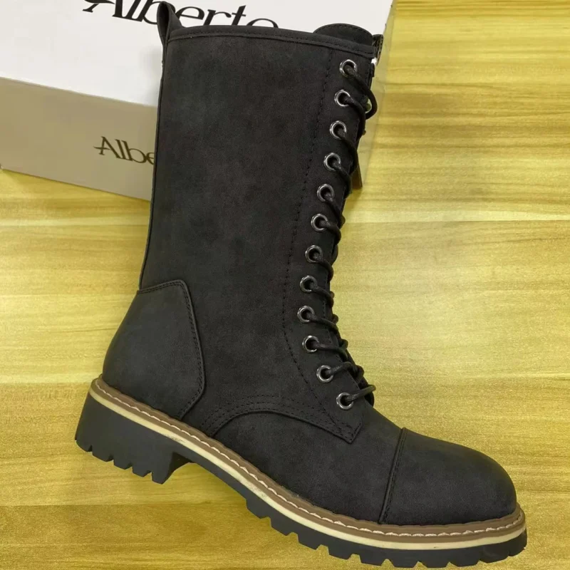 New Arrival High Quality Lace-up Round Toe Ankle Boots Breathable Comfortable Ankle Boots for Women