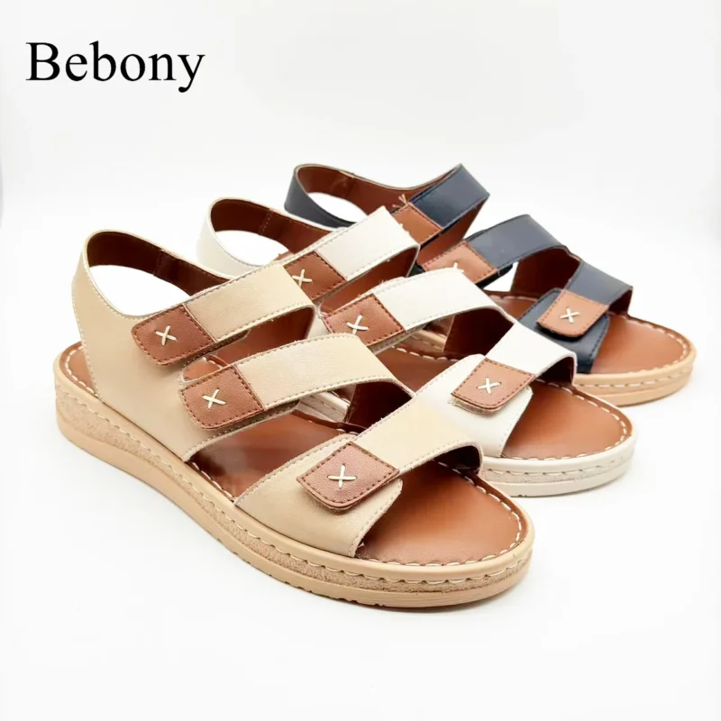 2026 Women's High Quality Color Blocked Sandals Breathable and Anti-Slip Commuting Essentials Customizable for Summer