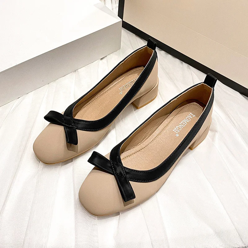 Elegant Toe Shallow High Heels for Women French Style Slip-On Closure Breathable for Party Work Formal Summer Autumn Seasons