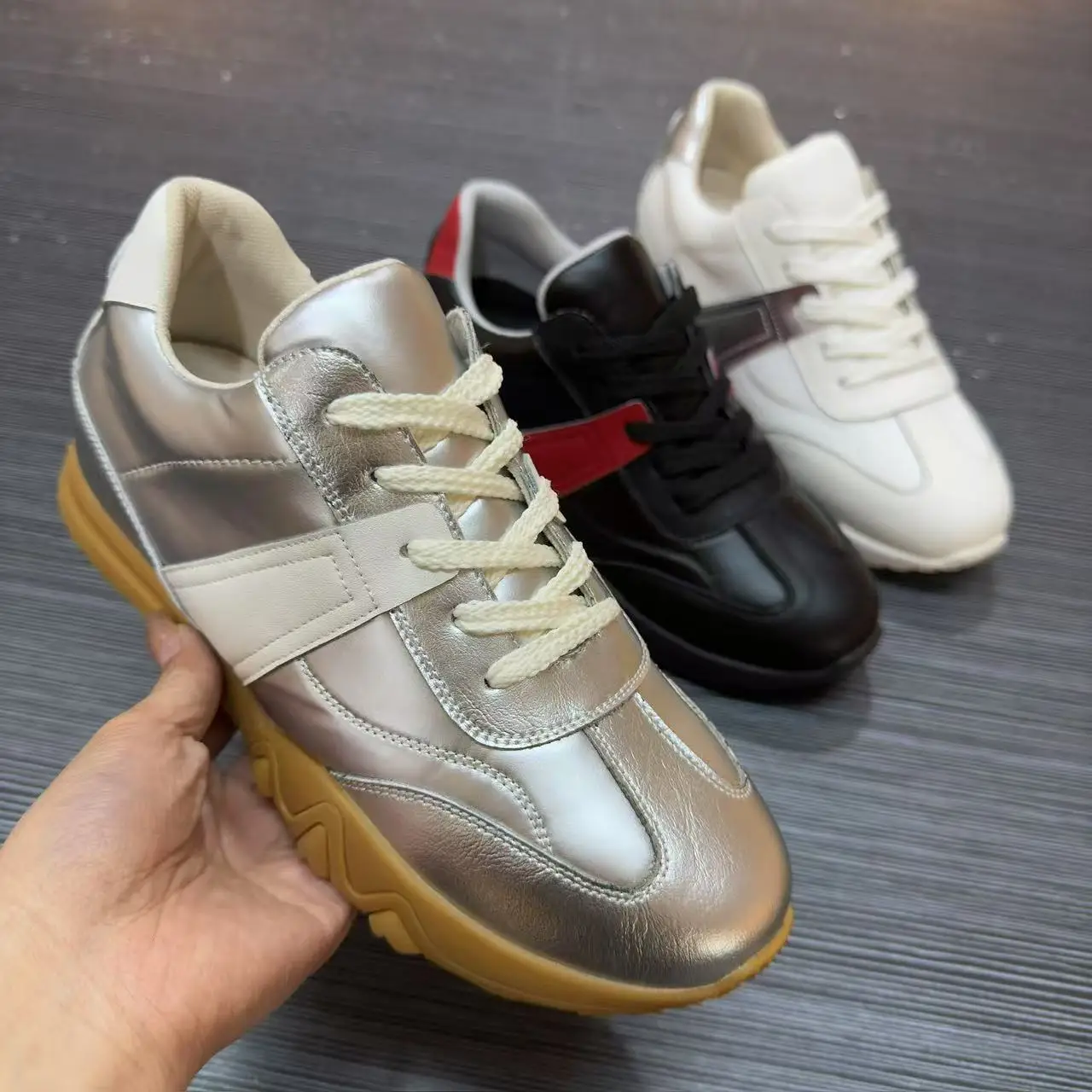 Women's Customizable Casual Comfortable Fashion Sneakers for Spring Autumn Cow Leather Upper Summer Suitable Casual Shoes - Image 3