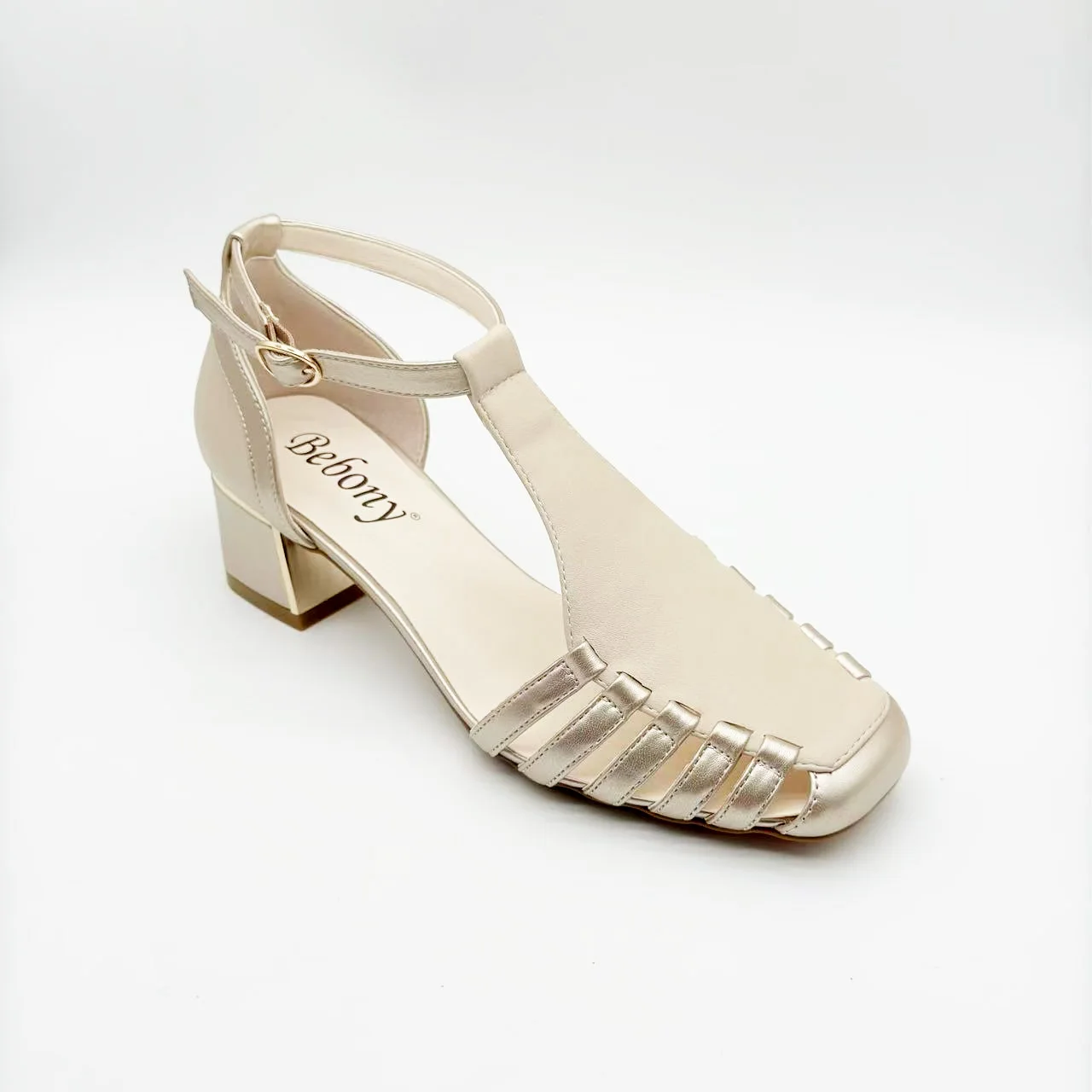 2026 Customizable High Quality Women's Square Toe High Heeled Sandals Woven Design for Summer Outdoor Use - Image 4