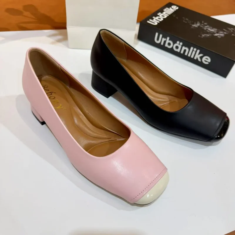 Women's Customizable Solid Color Dress Shoes Simple Fashionable Slip-On Pumps Heels for Summer Autumn Comfortable Single Shoes