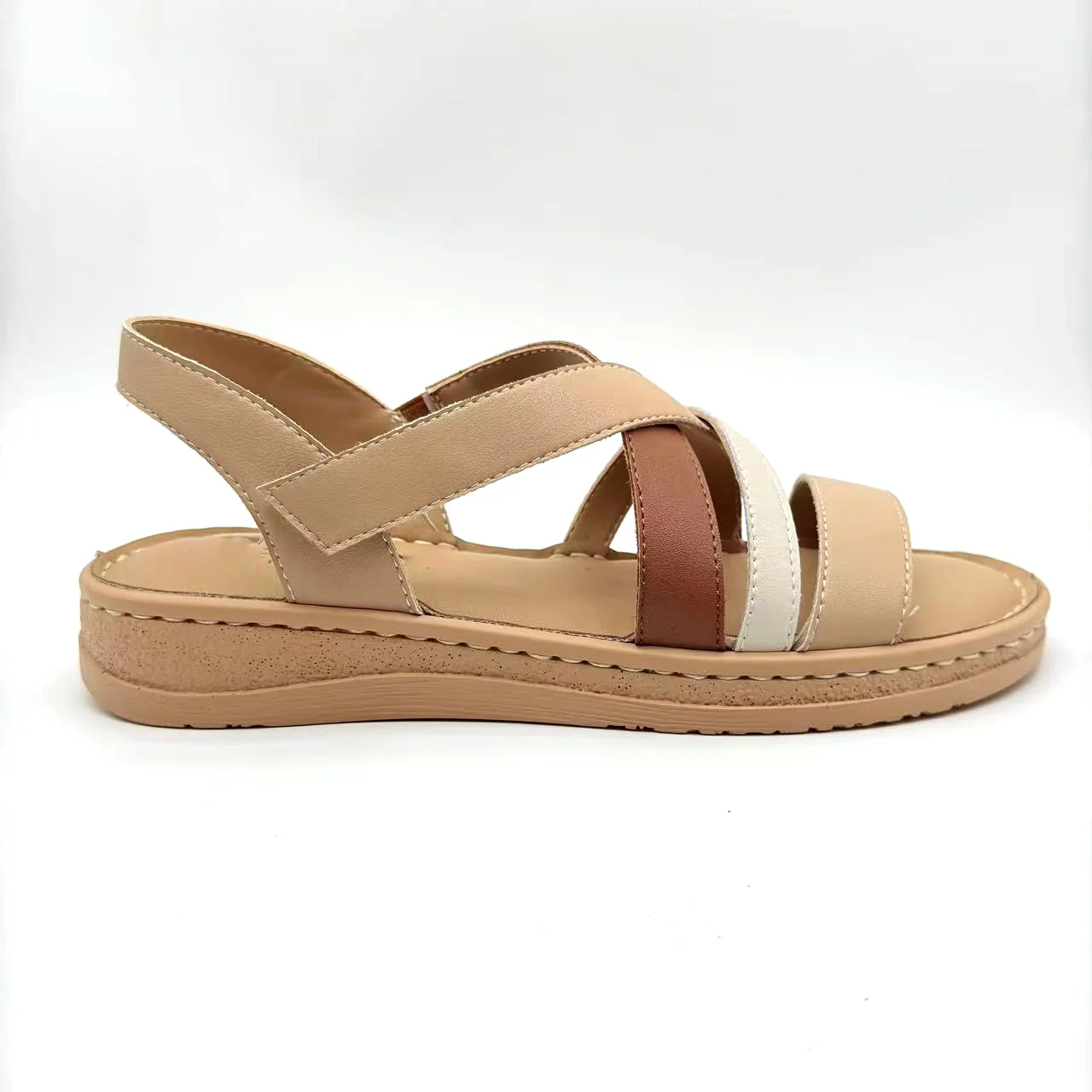 2026 Customizable Women's High Quality Color Blocking Sandals Breathable Soft Bottom Slip-On Closure for Summer - Image 4