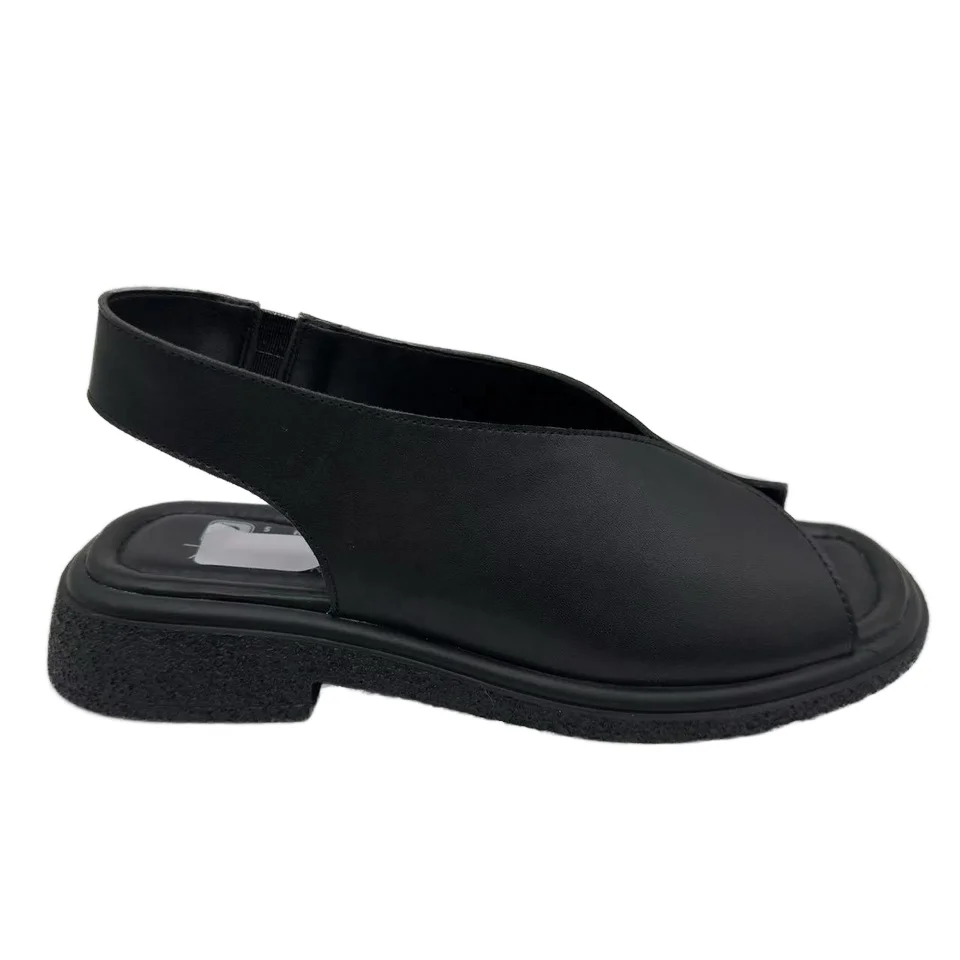 Factory Direct Women's Summer Sandals Simple Solid Color Open Toe Slip-On Beach Holiday Heels Customizable - Image 4