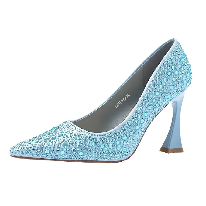 Pointed Toe Versatile Ladies Patent Fashion Heeled Shoes Ready Stock New High Heels