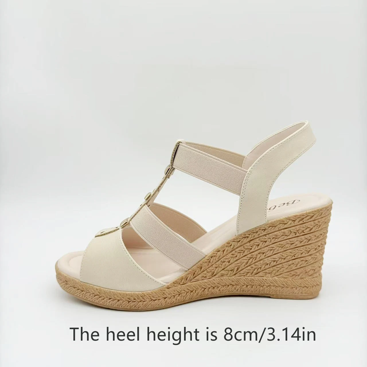 Elegant Customizable Women's Summer Peep-Toe Wedge Sandals Breathable Slip-On Height-Boosting Casual Vacation Shoes - 图片 4