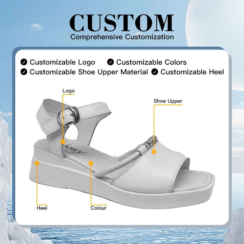 Hot Selling Women's Casual Comfortable Heeled Sandals Anti Slip Flats with Ankle Strap Breathable Summer Flats - Image 5