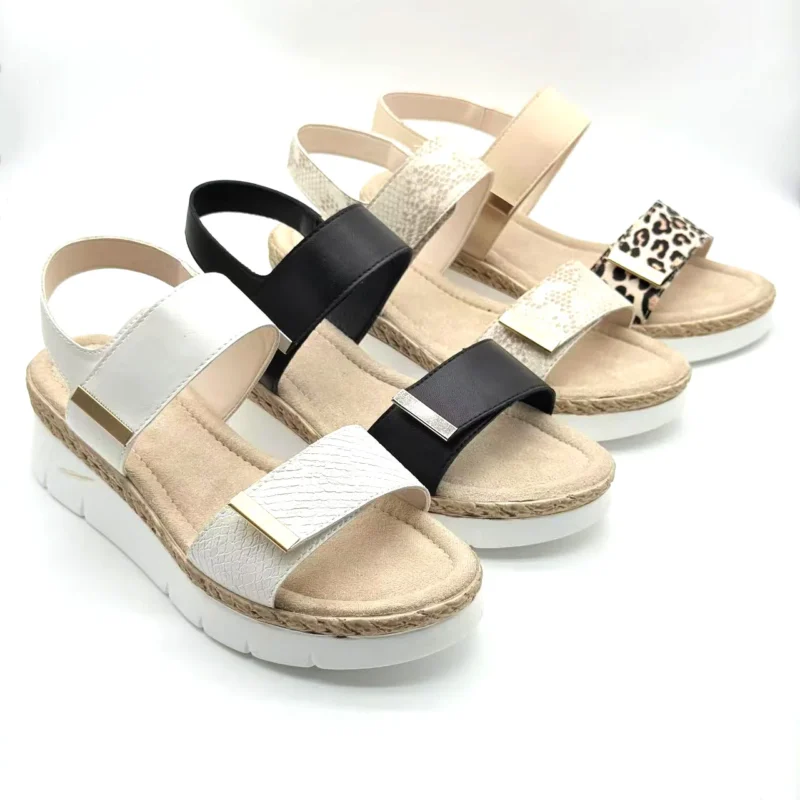 High Quality 2026 Women's Summer Open Toe Casual Comfortable Wedge Sandals Customizable Straight Design with Breathable Feature