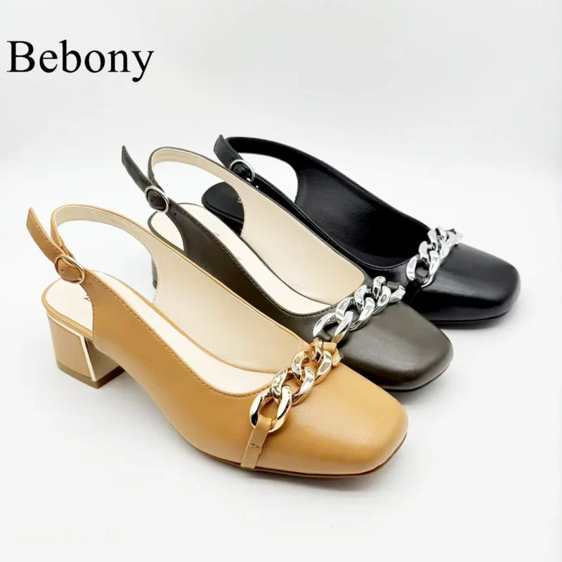 2025 Customizable High Quality Leather Summer Ladies Dress Shoes High Heeled for Work Party Outdoor Dress Skirt Compliant