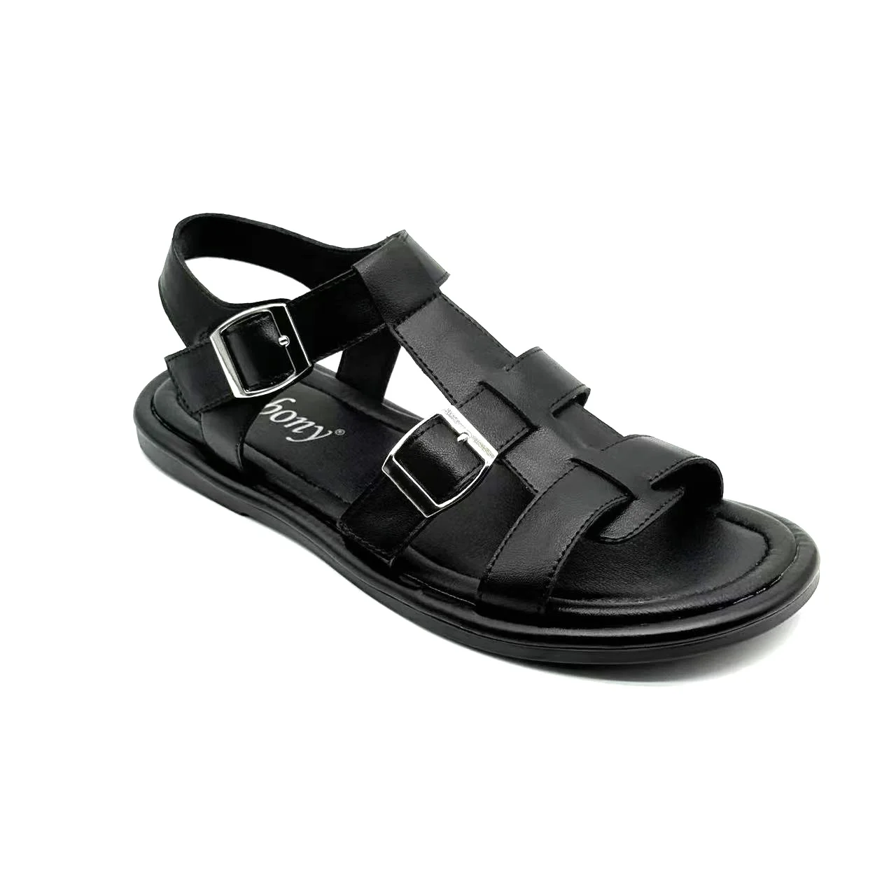 Customizable High Quality Women's Summer Open Toe Roman Sandals Breathable Flat Genuine Leather Outdoor Sandals - Image 2