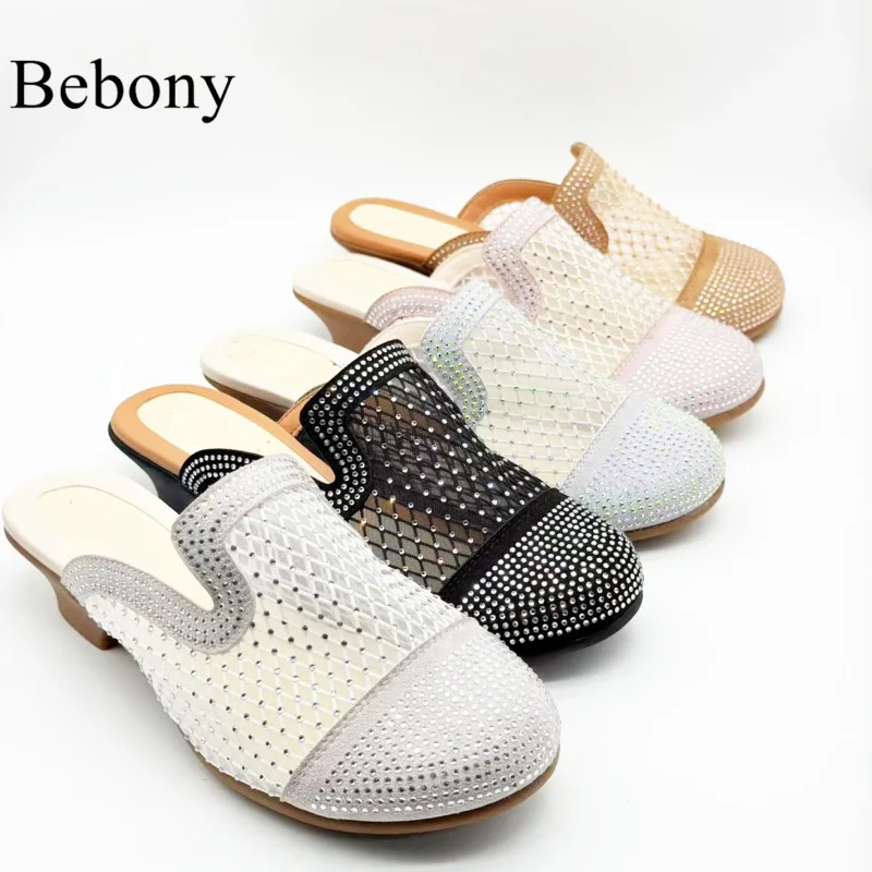 New Arrival Women's Slip-On Summer Sandals Fashion Trend with Rhinestone Decoration and Anti-Slip Sole for Outdoor Use