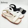 2026 Women's Korean Edition Summer Sandals Customizable High Quality Simple Versatile Flat Bottom Lace-Up Comfortable Soft for