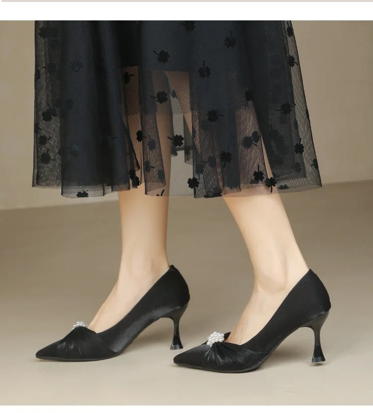 Wholesale New Style High Heels Shoes Women's Pump Pointed Toe High Heels Wedding Shoe for Women - Image 4