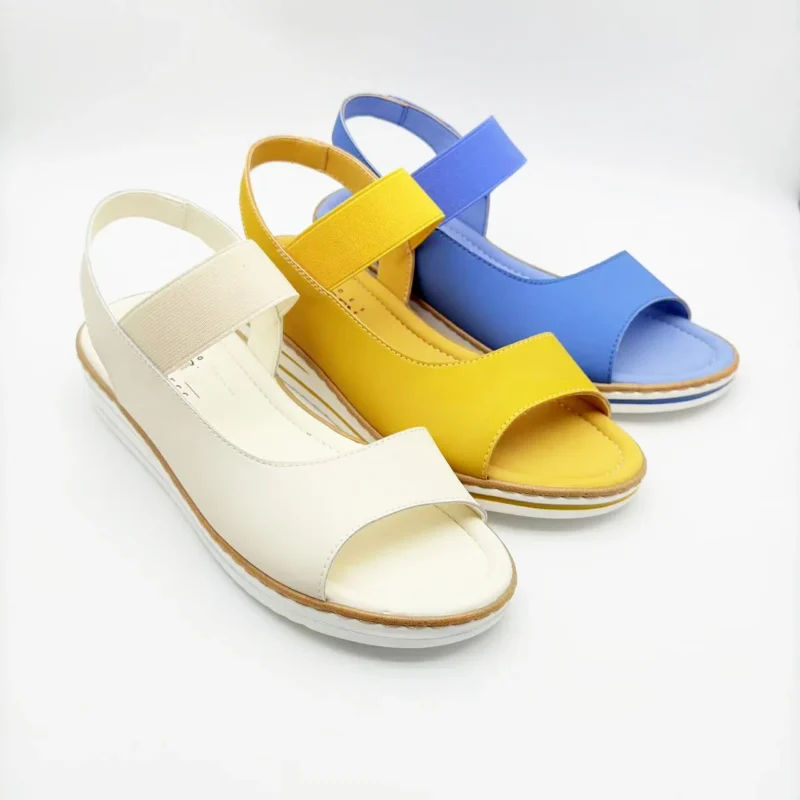 Customizable Women's Summer Sandals with Wedge Heel and Soft Sole Slip-On Closure for Comfortable Commuting