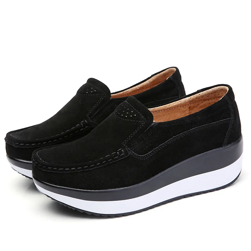 2026 Summer Fashion Trend Women's Comfortable Casual Slip-On Platform Flat Shoes with Thick Sole for Height Increase - Image 3