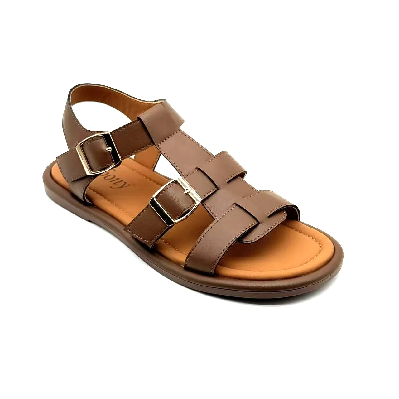 Customizable High Quality Women's Summer Open Toe Roman Sandals Breathable Flat Genuine Leather Outdoor Sandals - Image 4