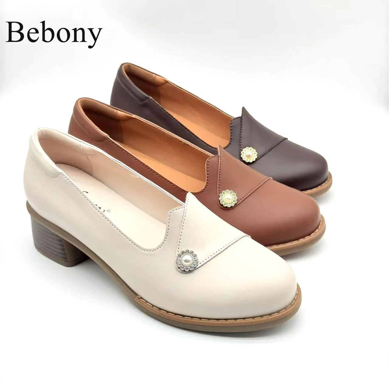 2026 New Women's Slip-On Office Dress Shoes Round Toe Low Heel 5cm Fashion Platform Soft and Comfortable for Summer and Autumn - Image 2