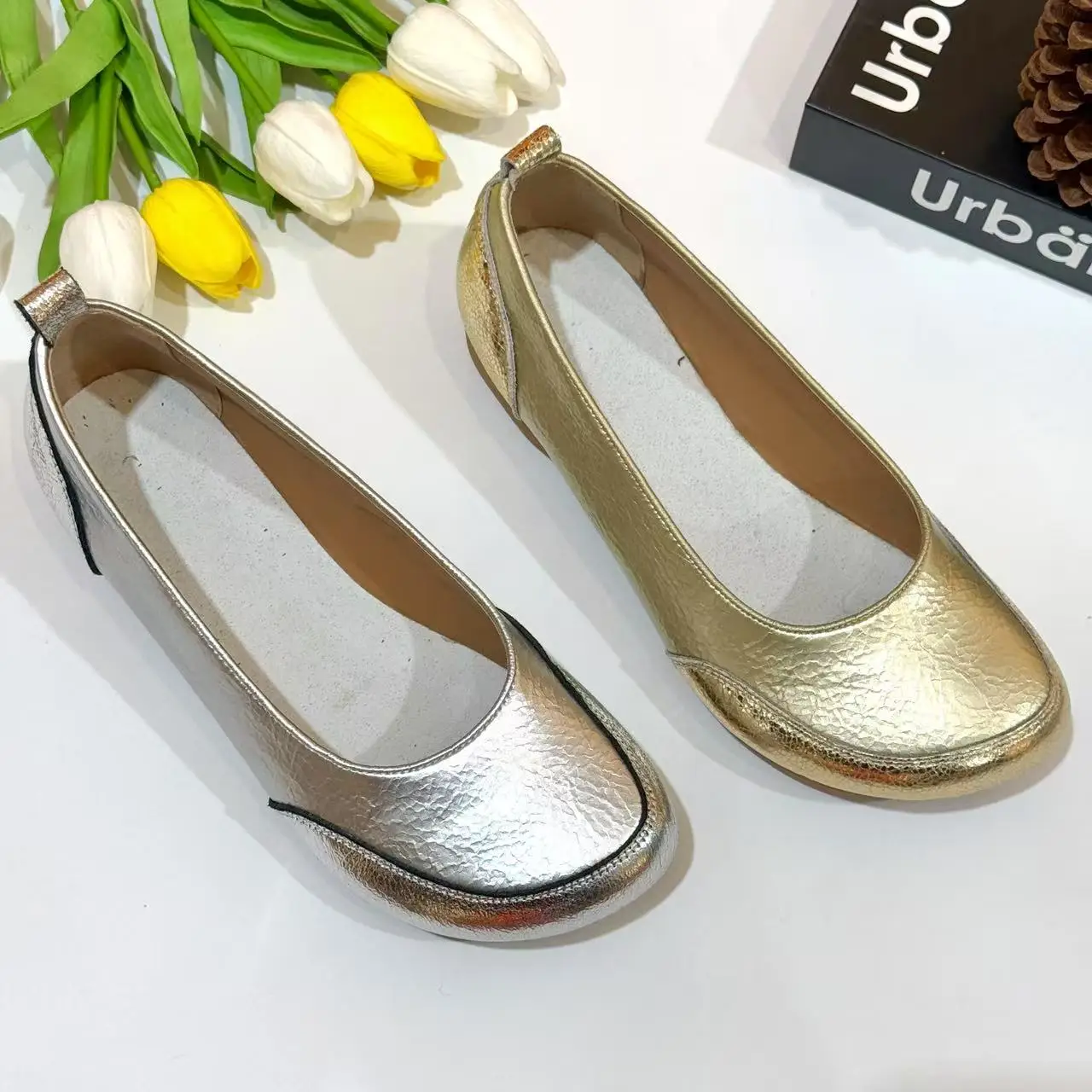 Women's Casual Shoes Metallic and Light Comfortable for Summer and Autumn Customizable Slip-On Closure - Image 2