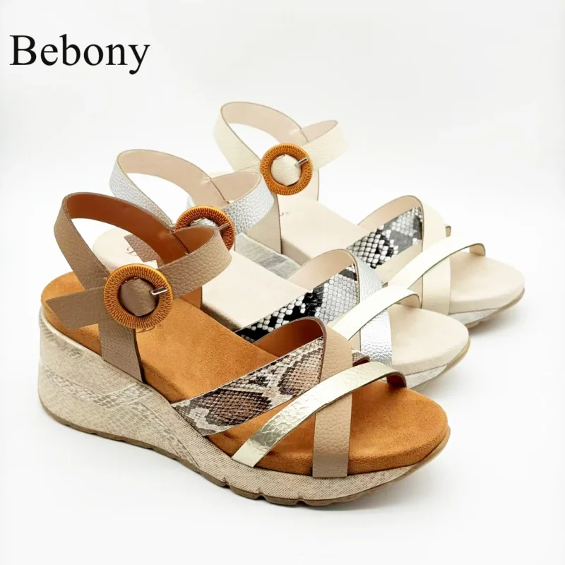 Customizable Summer Open Toe Women's Comfortable Breathable Wedge Sandals Outdoor Type