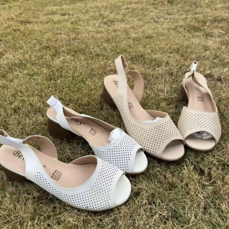 Latest Open Toe Women's Dress Shoes Breathable Comfortable Fashion Slip-On for Summer Outdoor Wear