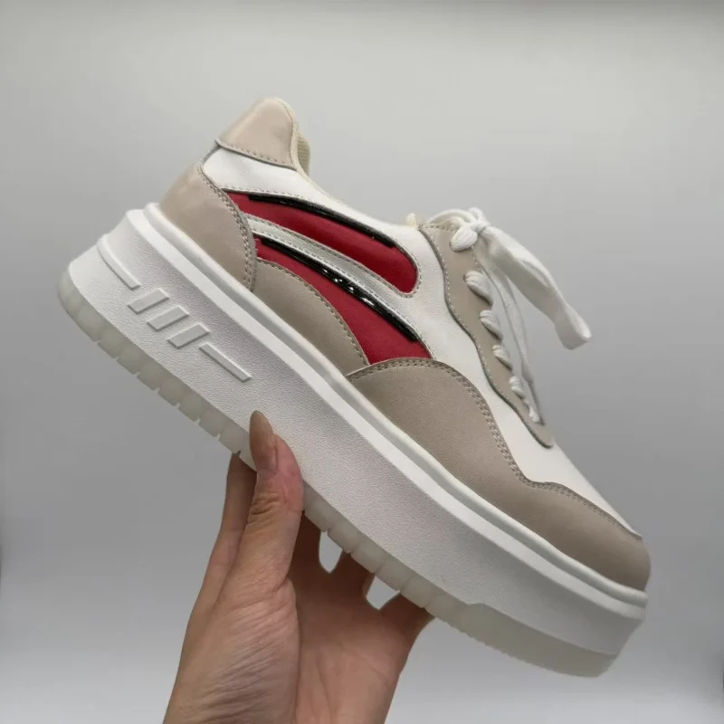 Women's High Quality Thick-Soled Casual Walking Shoes Customizable Round-Toe Design for Spring Summer and Autumn