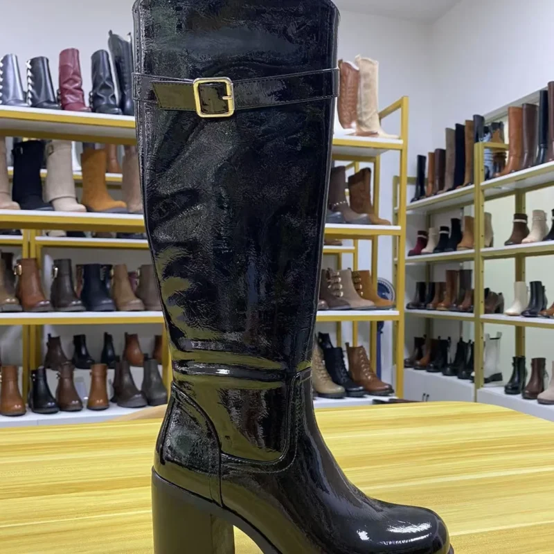 High Quality Women's Fashion Knee High Heeled Boots Soft Comfortable Slip-On Closure for Autumn and Winter