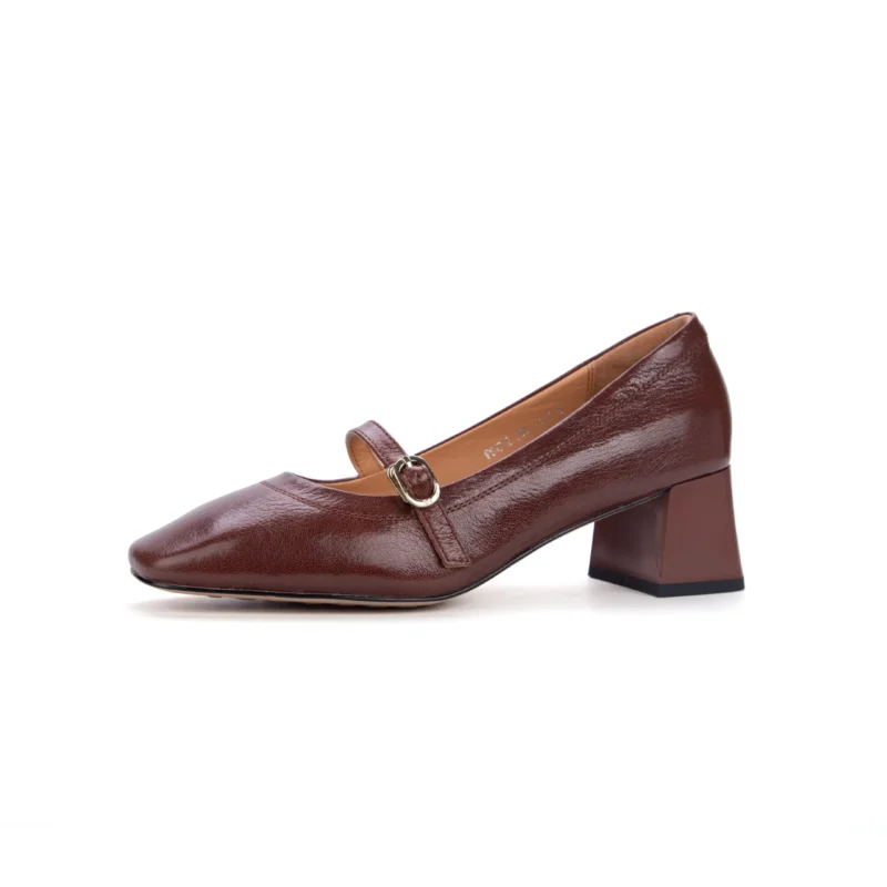 2025 New Fashion High Quality Genuine Leather Square Toe Mary Jane High Heels for Women Summer Outdoor Oxford Outsole Material