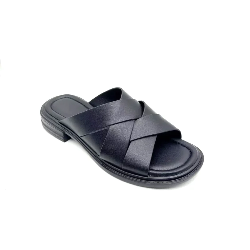 2025 Customizable Ladies Summer Open Toe Flat Sandals Breathable Home Slippers-Slip-On Closure